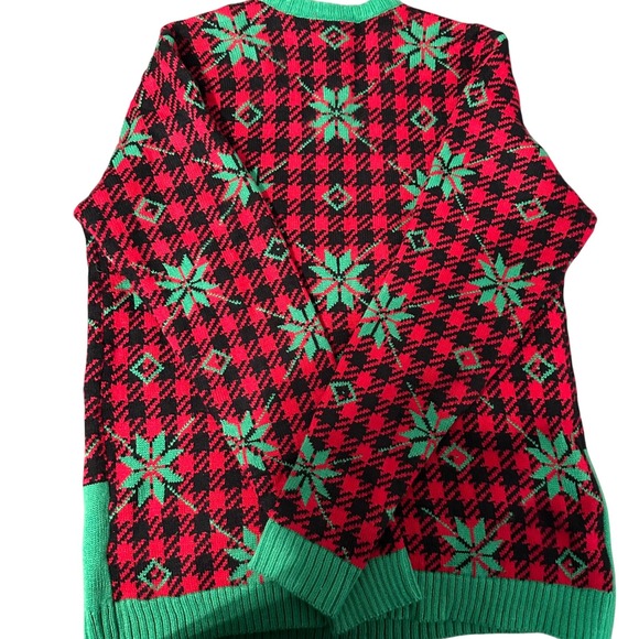 Celebrate Together Ugly Christmas Sweater Cat Santa Milk Cookie XL - Picture 5 of 7